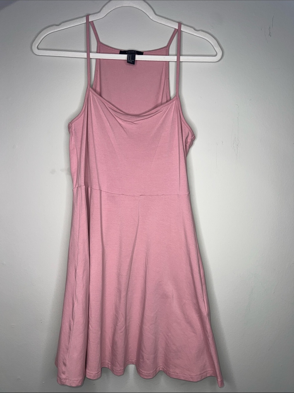 Forever 21 Light Pink Spaghetti-Strap Mini Dress Athletic Leisure